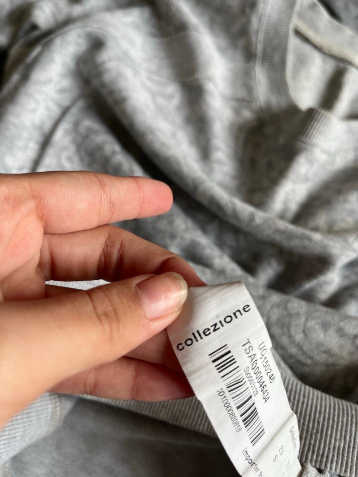 Gri Uzun Kollu Kadın Sweatshirt - Görsel 4