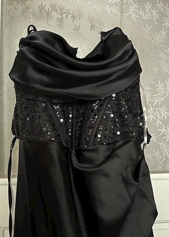 siyah abiye elbise - Görsel 9