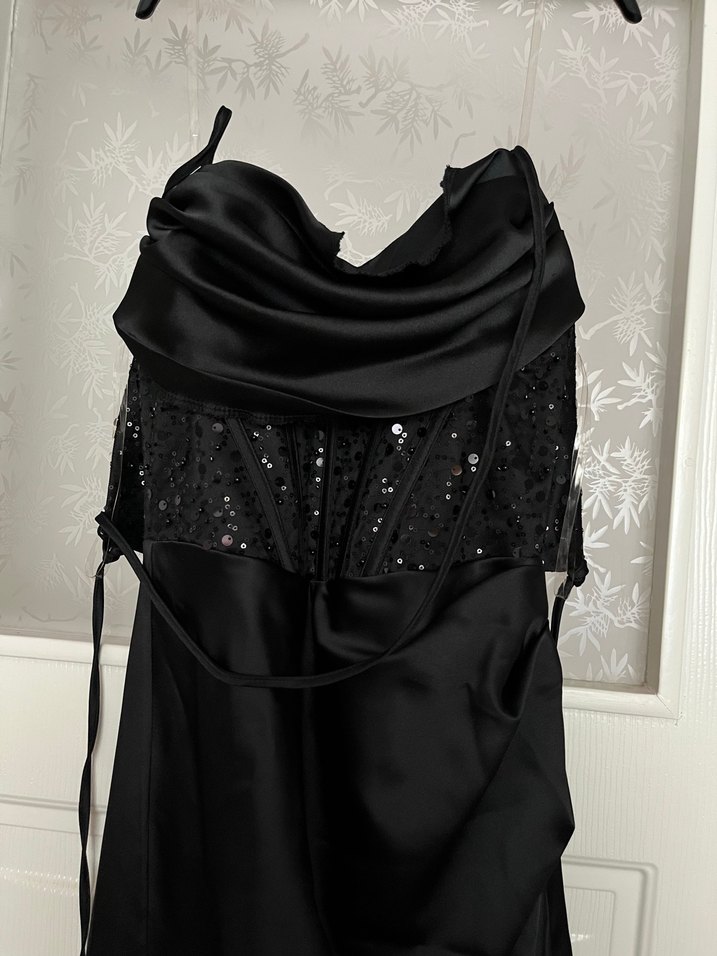 siyah abiye elbise - Görsel 5