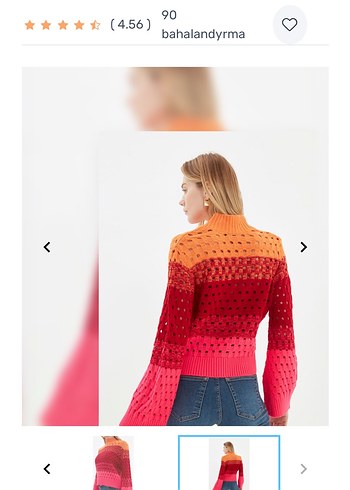 Kadın Renkli Bağlama Desenli Triko Kazak - Görsel 3