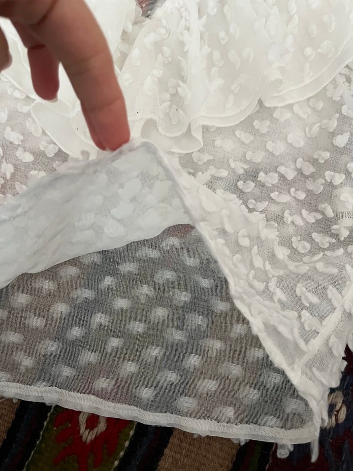 Trendyolmilla Beyaz Fırfırlı Detaylı Bluz - Görsel 5