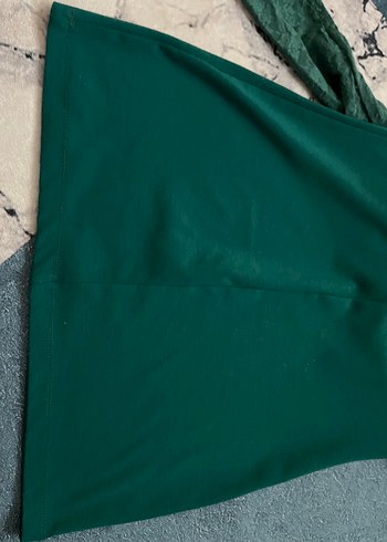 V Yaka Yeşil elbise - Görsel 3