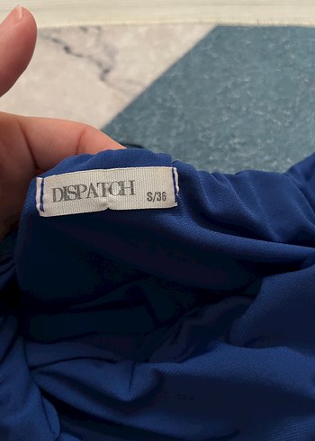 Drapeli Lacivert Straplez Midi Elbise - Görsel 3