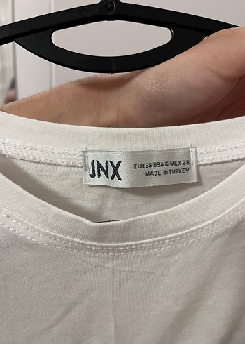 Diğer Kısa Kollu Beyaz Denim Detaylı Kadın Tişört