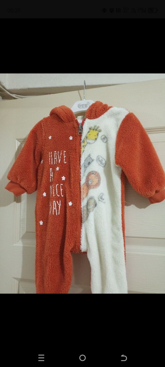 Renkli Baskılı Erkek Bebek Kalın Tulum - Görsel 2