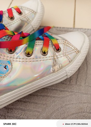 Kızlar İçin Renkli Bağcıklı Spor Ayakkabı - Görsel 7