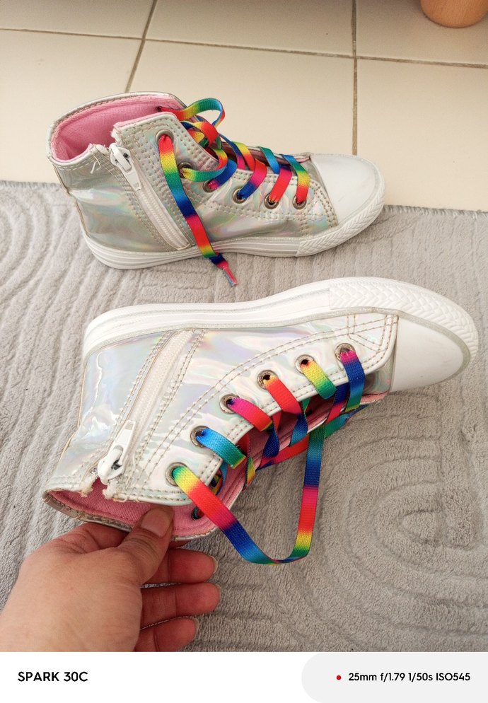 Kızlar İçin Renkli Bağcıklı Spor Ayakkabı - Görsel 5