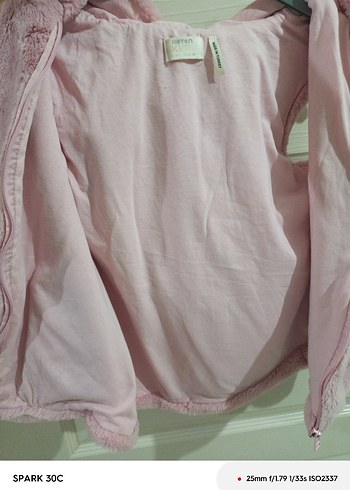Kız Çocuk Pembe Peluş Kapüşonlu Yelek - Görsel 3