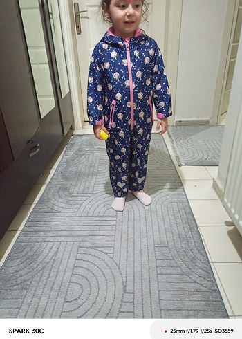 Renkli Desenli Bebek Kız Tulumu - Görsel 9