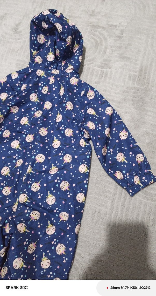 Renkli Desenli Bebek Kız Tulumu - Görsel 4