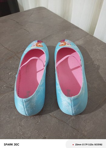 Kız Çocuk Mavi Elastik Bantlı Babet Ayakkabı - Görsel 3