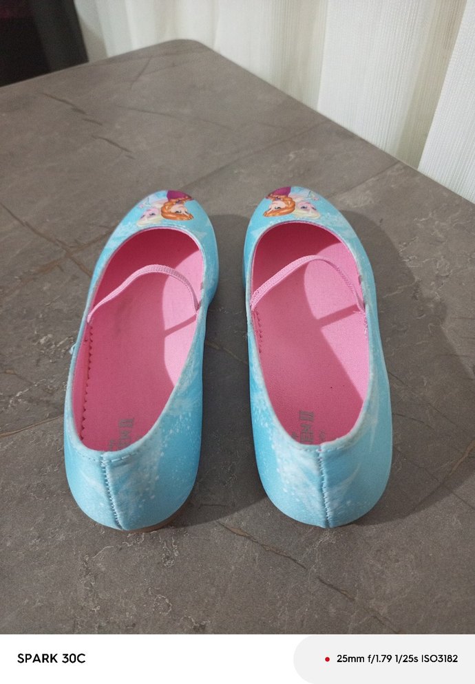 Kız Çocuk Mavi Elastik Bantlı Babet Ayakkabı - Görsel 3