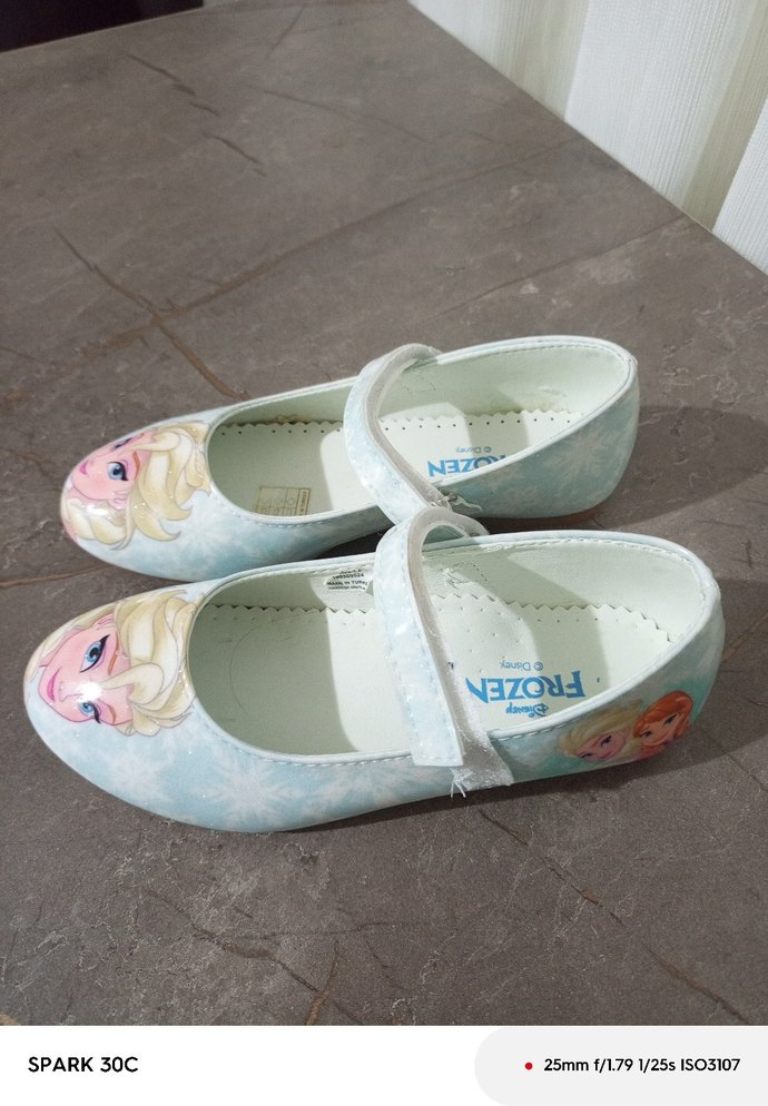 Beyaz Kız Çocuk Babet - Baskılı, Tokalı - Görsel 2