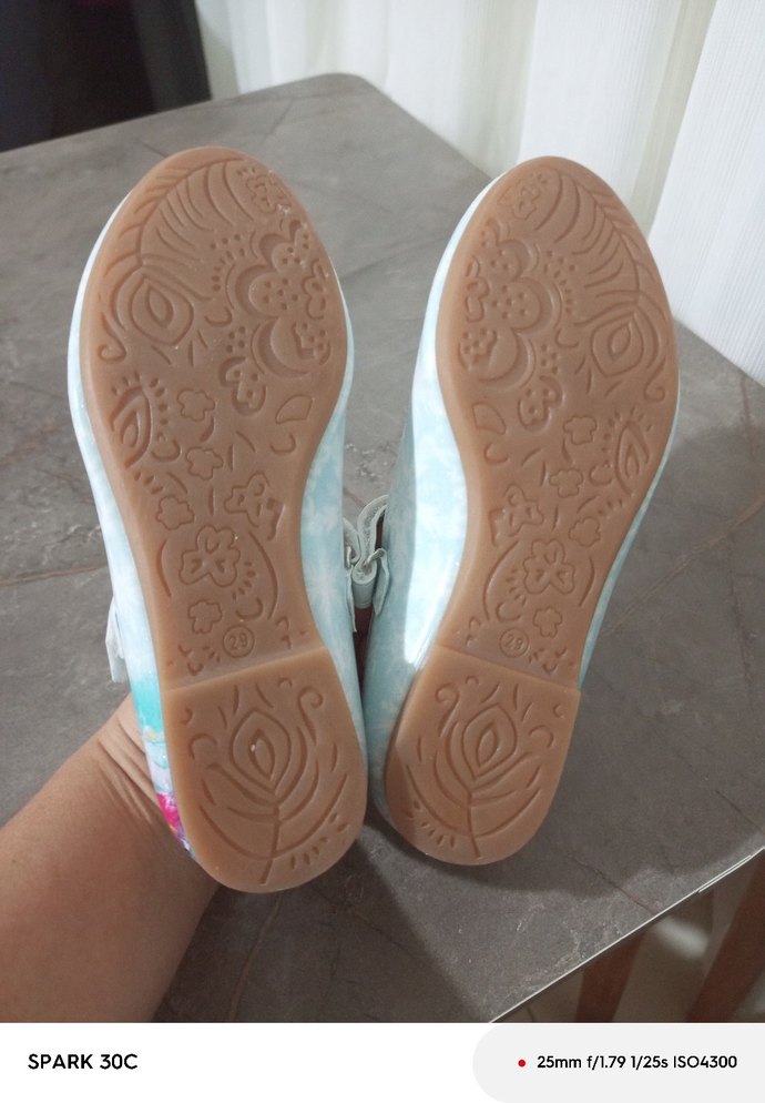 Beyaz Kız Çocuk Babet - Baskılı, Tokalı - Görsel 5