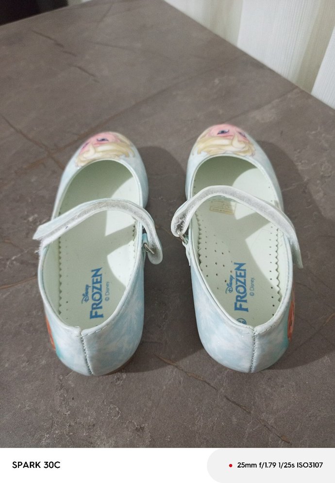 Beyaz Kız Çocuk Babet - Baskılı, Tokalı - Görsel 3