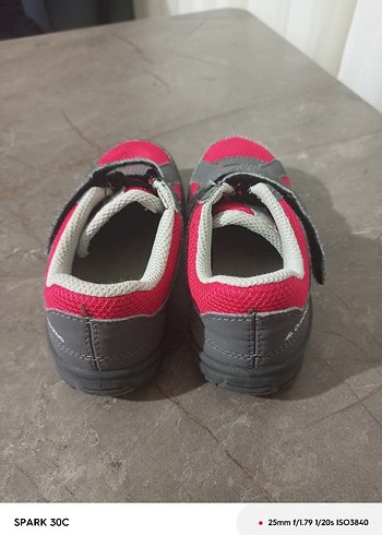 Kız Çocuk Pembe Gri Cırt Cırtlı Spor Ayakkabı - Görsel 3