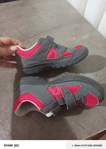 Kız Çocuk Pembe Gri Cırt Cırtlı Spor Ayakkabı - Görsel 5