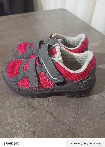 Kız Çocuk Pembe Gri Cırt Cırtlı Spor Ayakkabı - Görsel 2