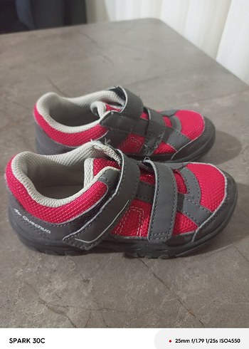 Kız Çocuk Pembe Gri Cırt Cırtlı Spor Ayakkabı - Görsel 4