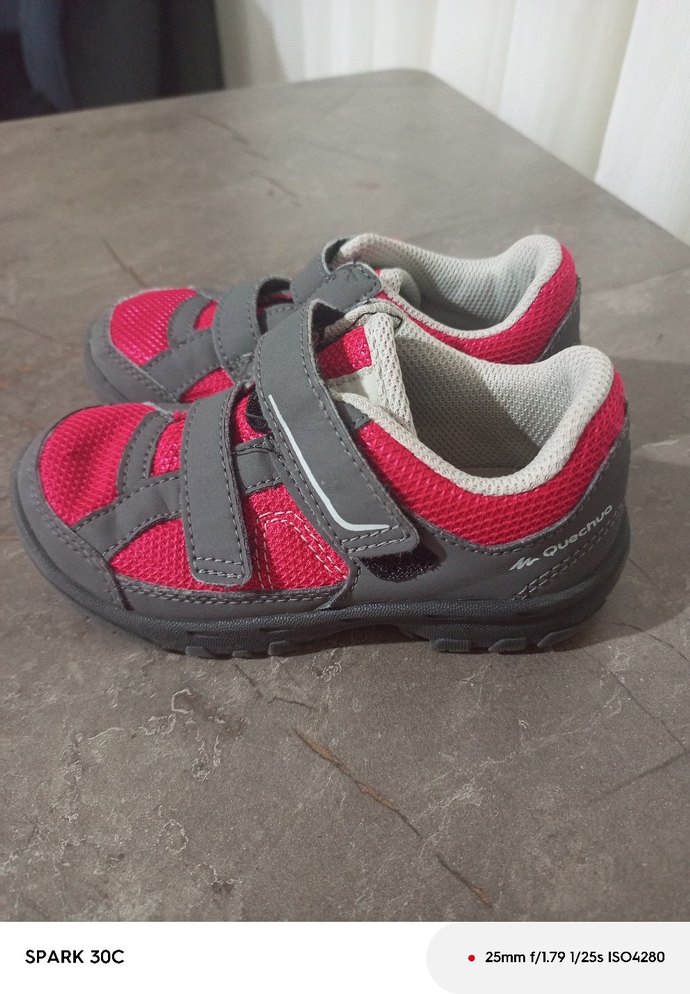 Kız Çocuk Pembe Gri Cırt Cırtlı Spor Ayakkabı - Görsel 2