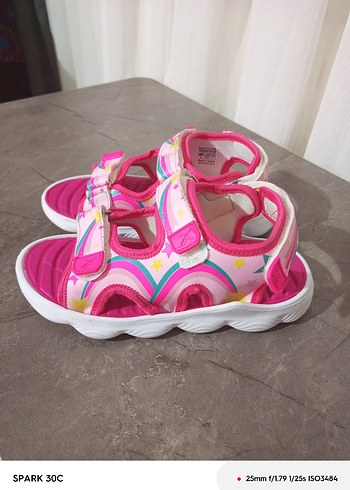 Pembe Renkli Bağcıklı Kız Çocuk Sandalet - Görsel 2