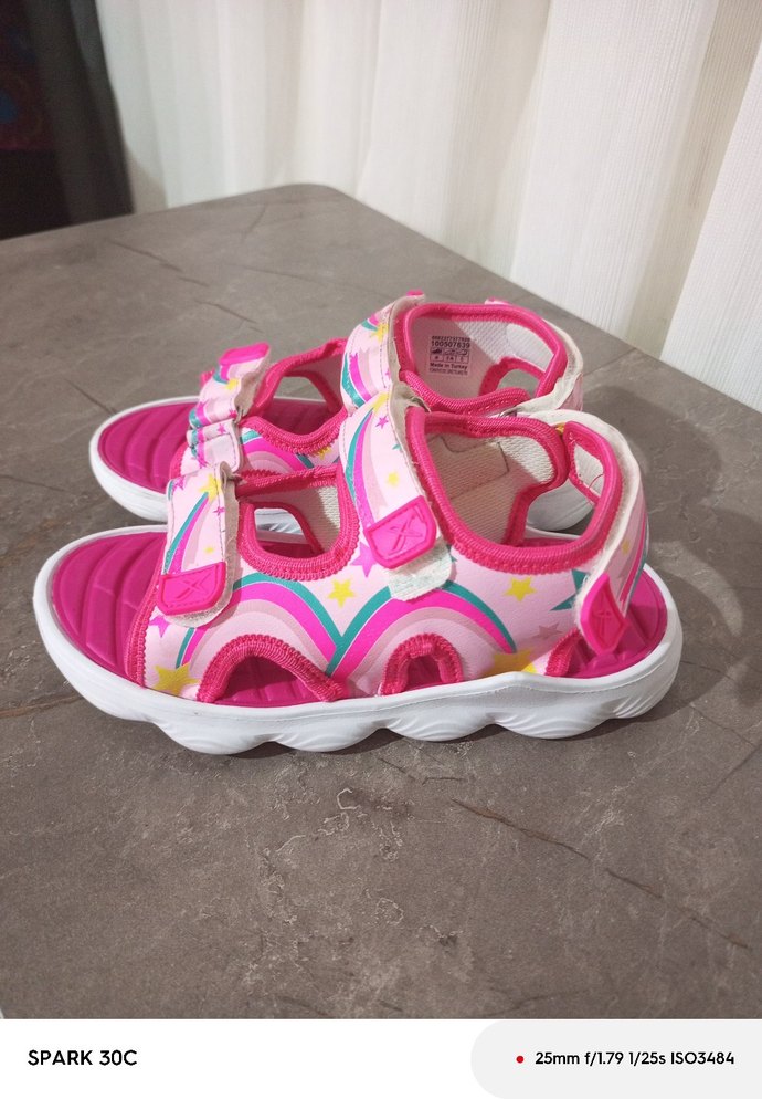 Pembe Renkli Bağcıklı Kız Çocuk Sandalet - Görsel 2