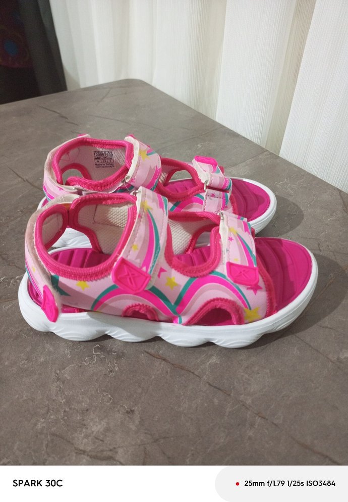 Pembe Renkli Bağcıklı Kız Çocuk Sandalet - Görsel 4