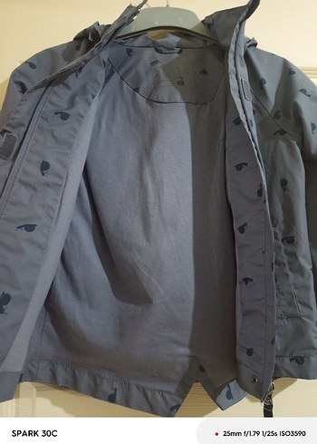 Erkek Çocuk Gri Düğmeli Yağmurluk - Görsel 3