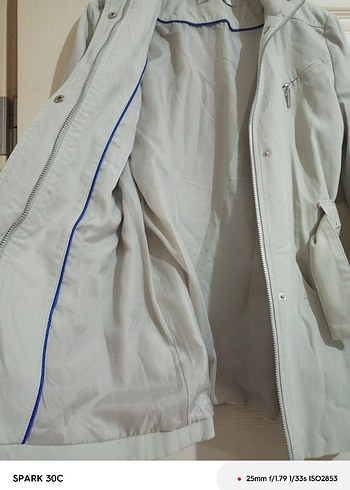 Bej Midi Kadın Keten Kemerli Ceket - Görsel 6