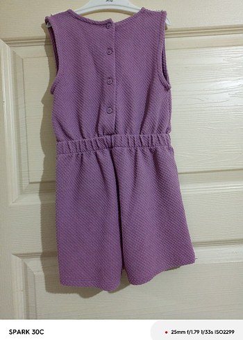 Mor Fırfırlı Nakışlı Bebek Kız Tulum - Görsel 2