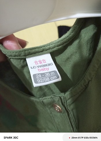 Kız Çocuk Yeşil Düğmeli Tulum - Görsel 5