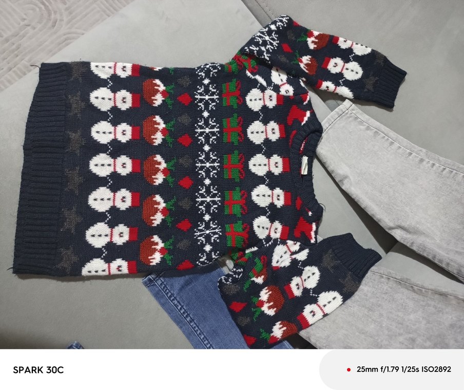 Gri Erkek Çocuk Bol Kesim Triko Kot Pantolon - Görsel 4