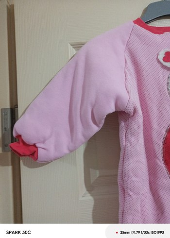 Pembe Nakışlı Bebek Kış Tulumu Fermuarlı - Görsel 8