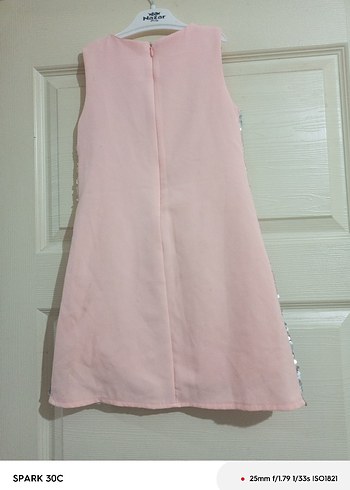 Pullu Pembe Kız Çocuk Elbise - Görsel 2