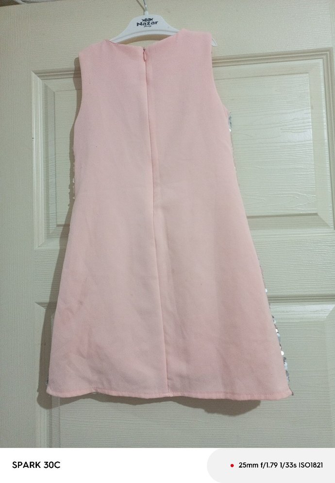 Pullu Pembe Kız Çocuk Elbise - Görsel 2