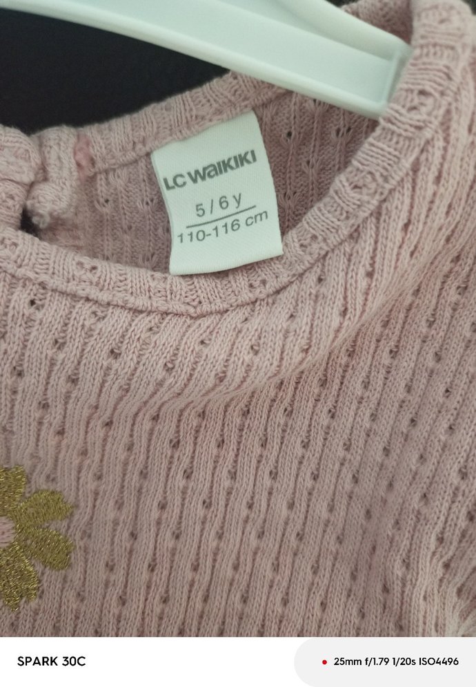 Kız Çocuk Pembe Uzun Kollu Fırfırlı Elbise - Görsel 5