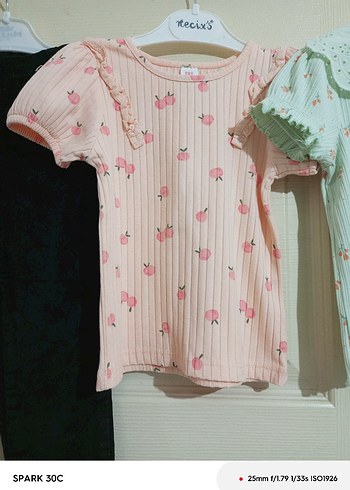 Pembe Piliseli Kısa Kollu Bebek Kız Takımı - Görsel 4