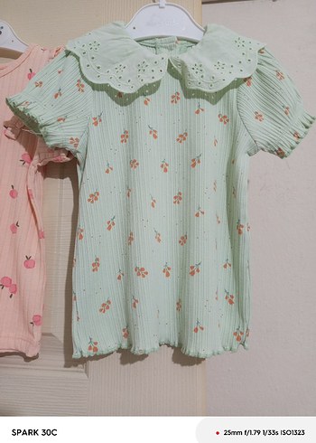 Pembe Piliseli Kısa Kollu Bebek Kız Takımı - Görsel 5