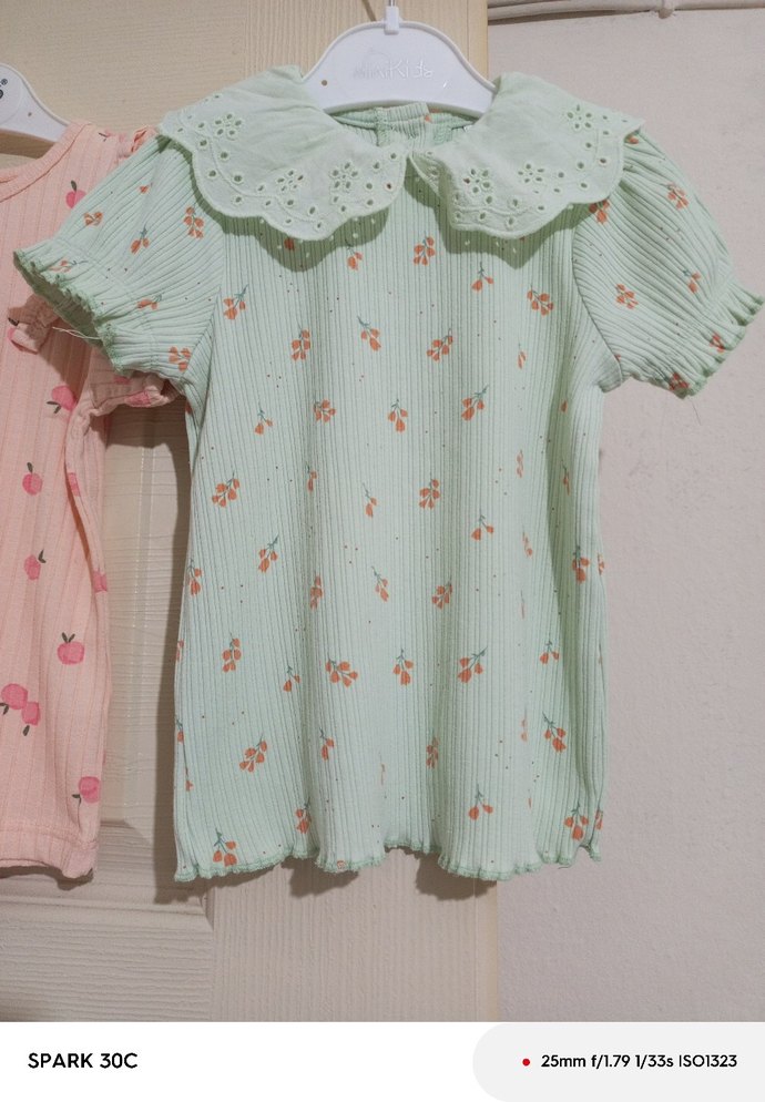 Pembe Piliseli Kısa Kollu Bebek Kız Takımı - Görsel 5