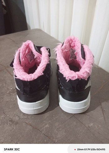 Kız Çocuk Siyah-Pembe Spor Bot Velcro - Görsel 3