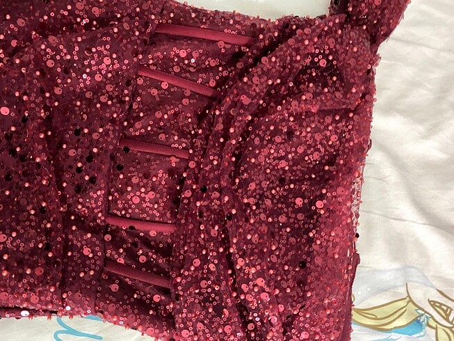 Kırmızı payet elbise - Görsel 3