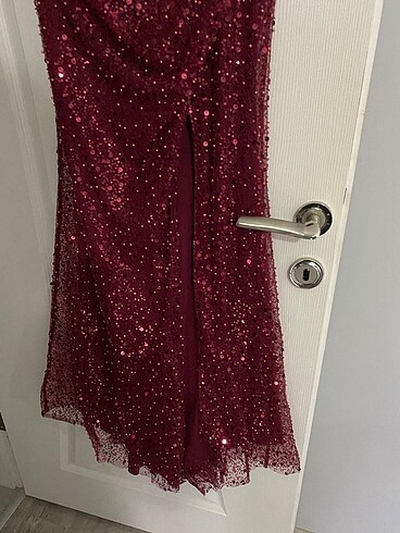 Kırmızı payet elbise - Görsel 2