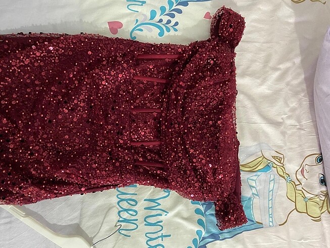 Kırmızı payet elbise - Görsel 5