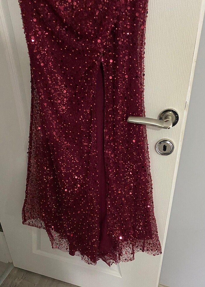 Kırmızı payet elbise - Görsel 2