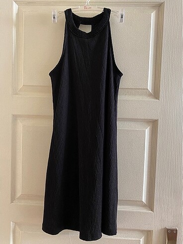 Siyah midi elbise bershka