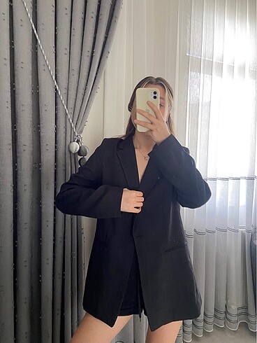 HM siyah uzun Blazer ceket