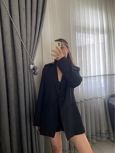 m Beden HM siyah uzun Blazer ceket