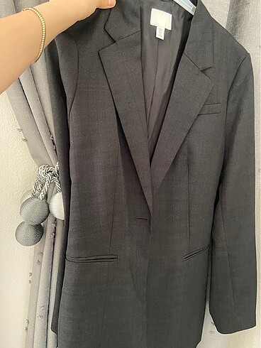 m Beden siyah Renk HM siyah uzun Blazer ceket