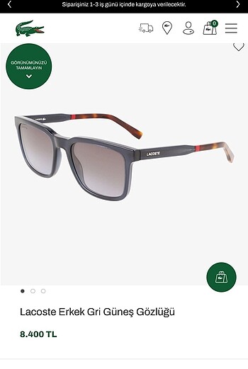 erkek lacoste güneş gözlüğü
