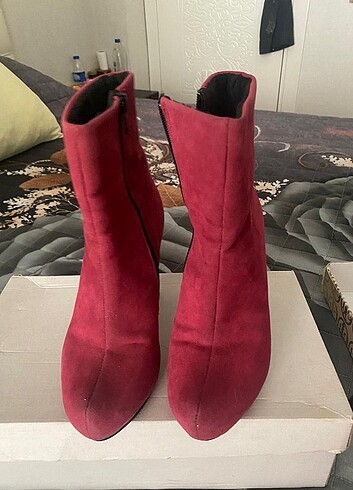 36 Beden bordo Renk Kadın bot çizme